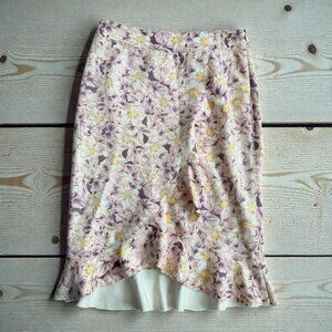 ANTHROPOLOGIE Floral Ruffle Dress skirt Size US 8